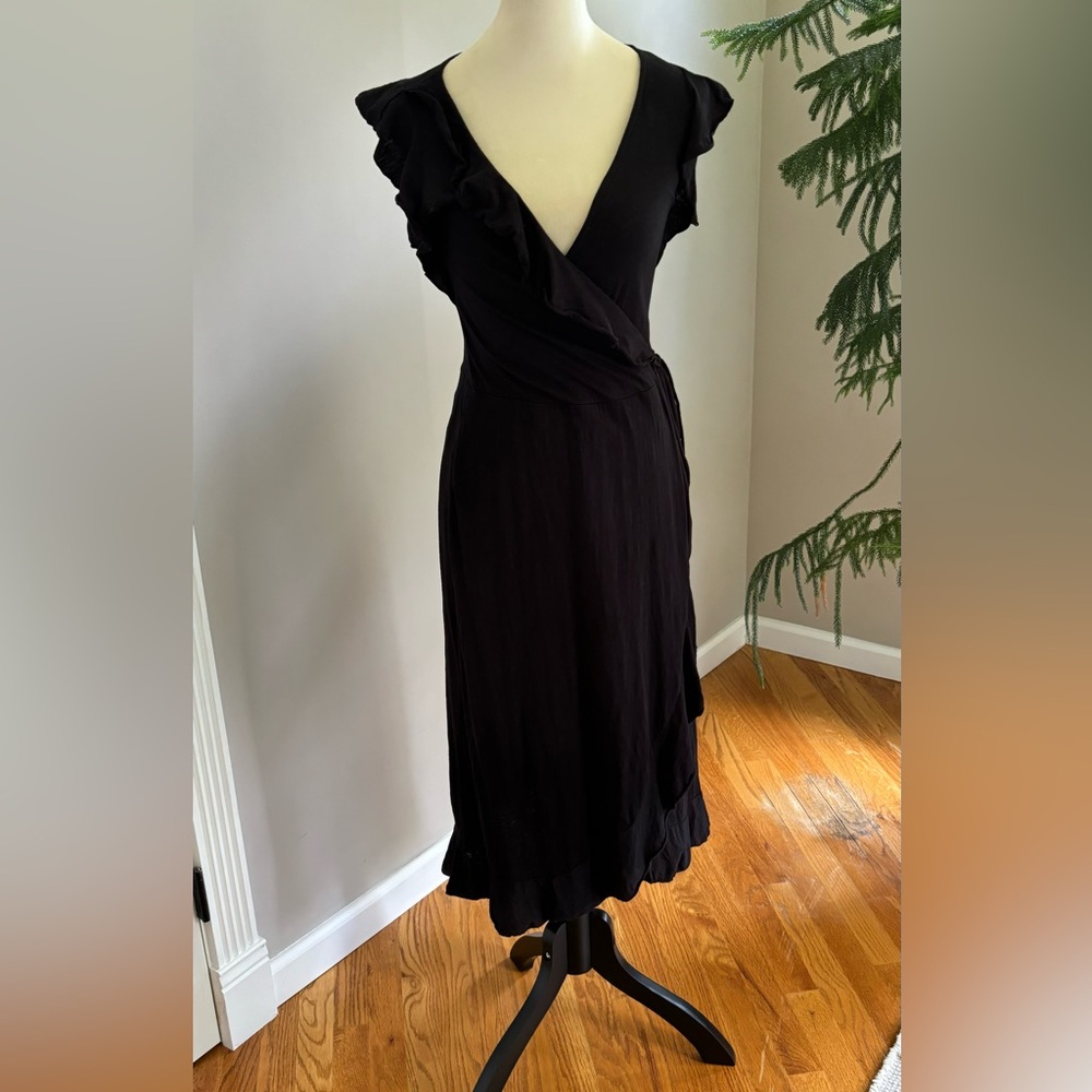 Velvet by Graham and Spencer Sedona cotton wrap dress black small